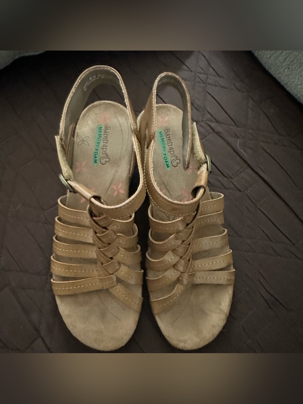 BareTraps Hanah Tan Gladiator Sandals Sz 8 Velcro Closure - Picture 4 of 9